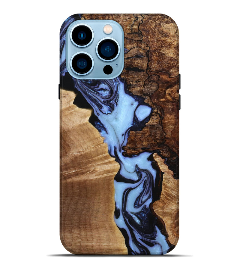iPhone 14 Pro Max Wood+Resin Live Edge Phone Case - Mattie (Purple, 649155)