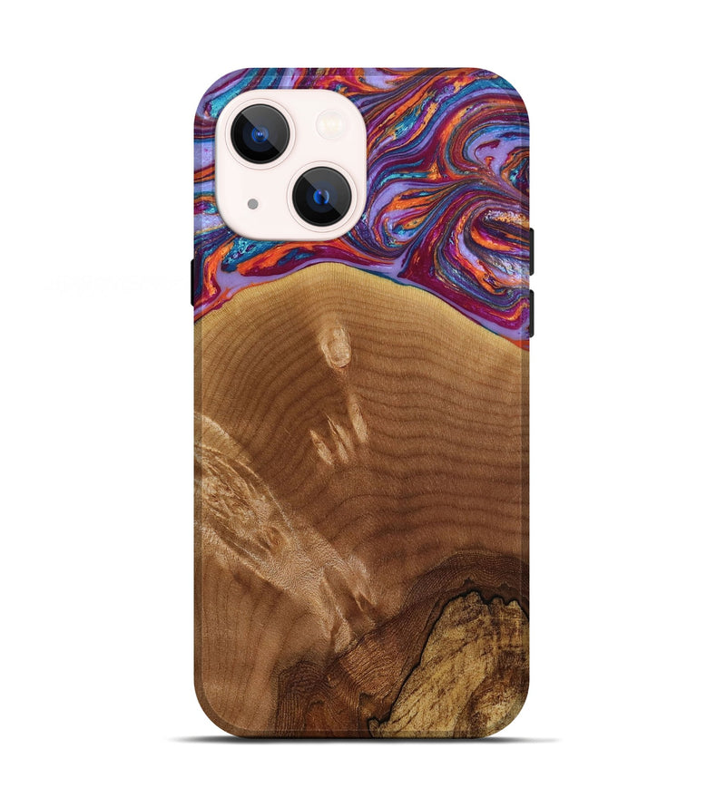 iPhone 13 Wood+Resin Live Edge Phone Case - Ariana (Purple, 649161)