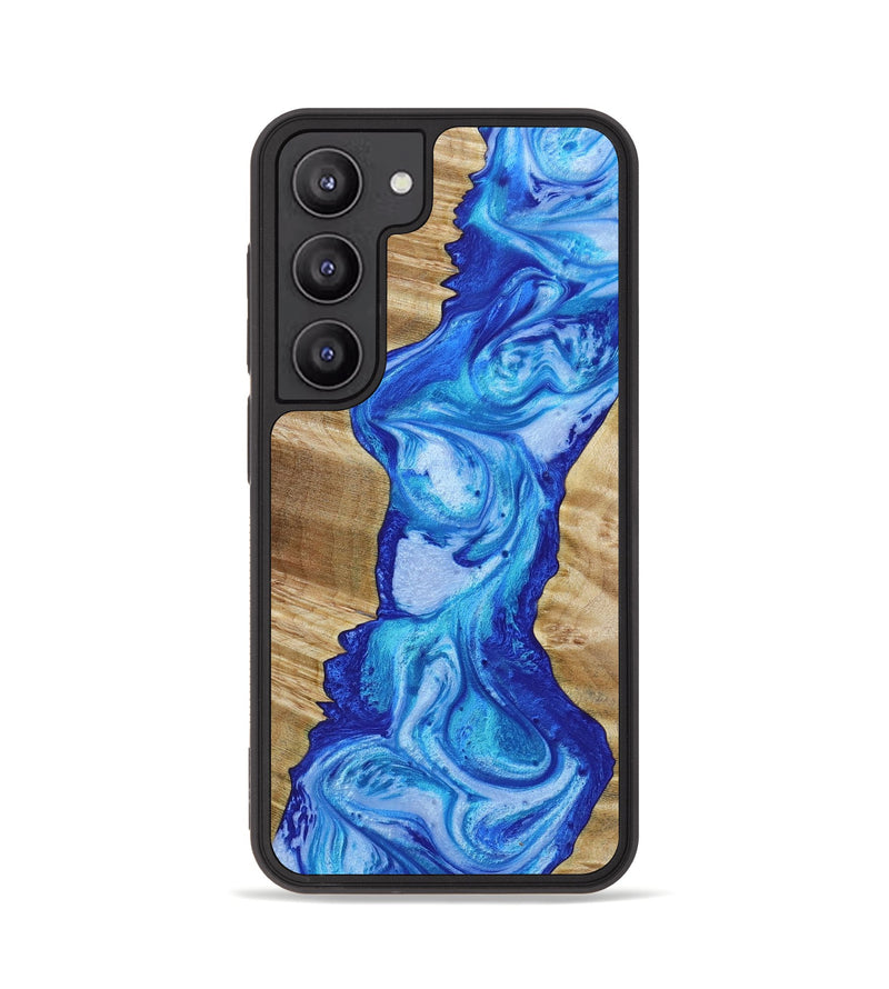 Galaxy S23 Wood+Resin Phone Case - Angela (Blue, 649220)