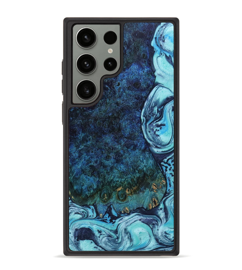 Galaxy S23 Ultra Wood+Resin Phone Case - Neil (Blue, 649229)