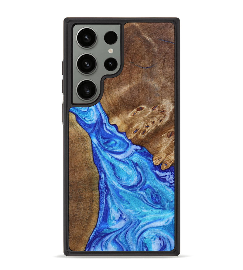 Galaxy S23 Ultra Wood+Resin Phone Case - Tammy (Blue, 649243)