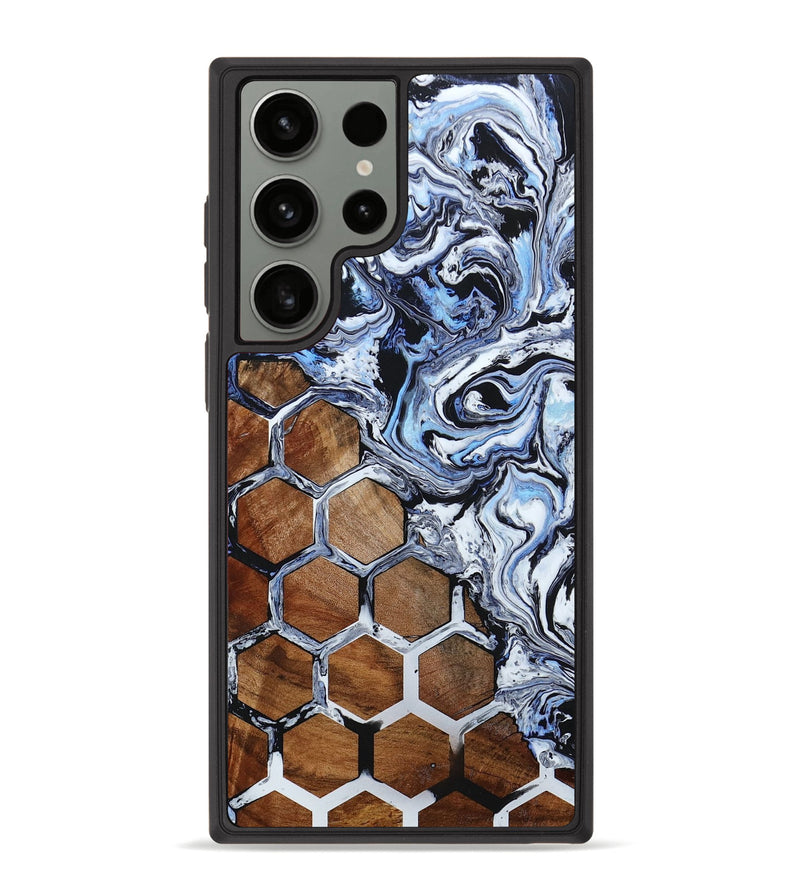 Galaxy S23 Ultra Wood+Resin Phone Case - Harriet (Pattern, 649296)