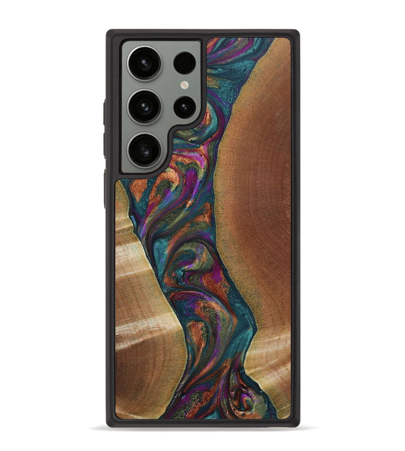 Galaxy S23 Ultra Wood+Resin Phone Case - Henrietta (Green, 649401)