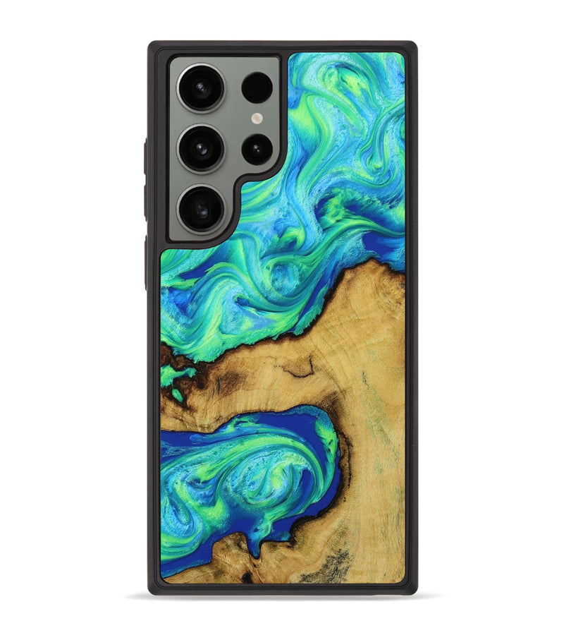 Galaxy S23 Ultra Wood+Resin Phone Case - Jared (Green, 649458)