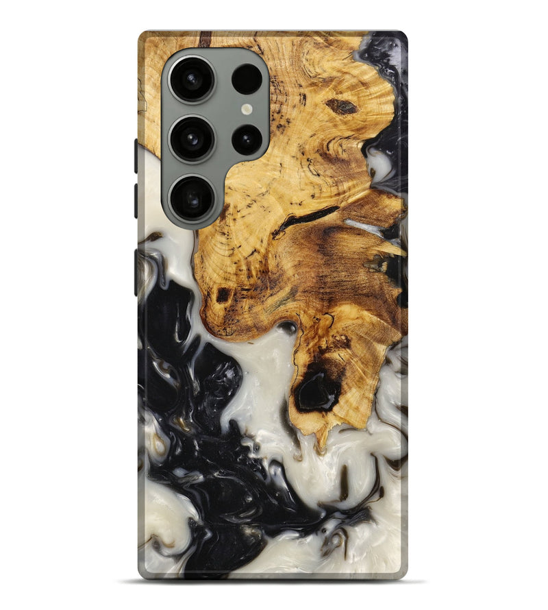 Galaxy S23 Ultra Wood+Resin Live Edge Phone Case - Savanna (Black & White, 649509)
