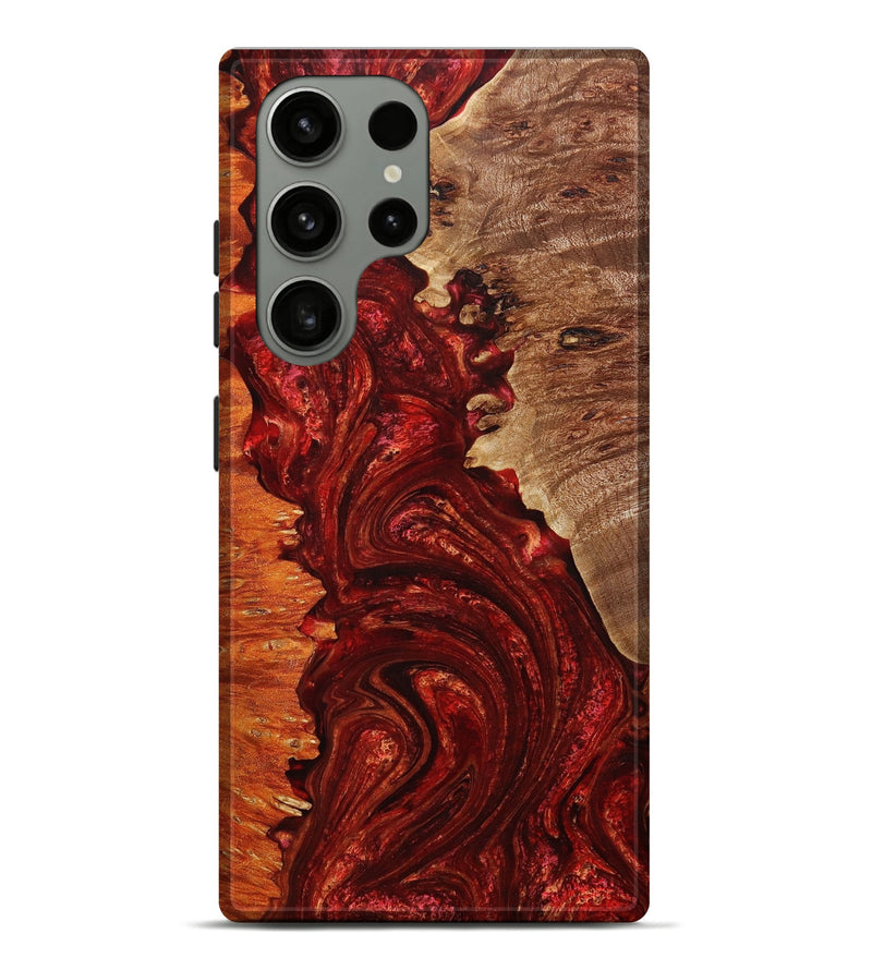 Galaxy S23 Ultra Wood+Resin Live Edge Phone Case - Santiago (Red, 649514)