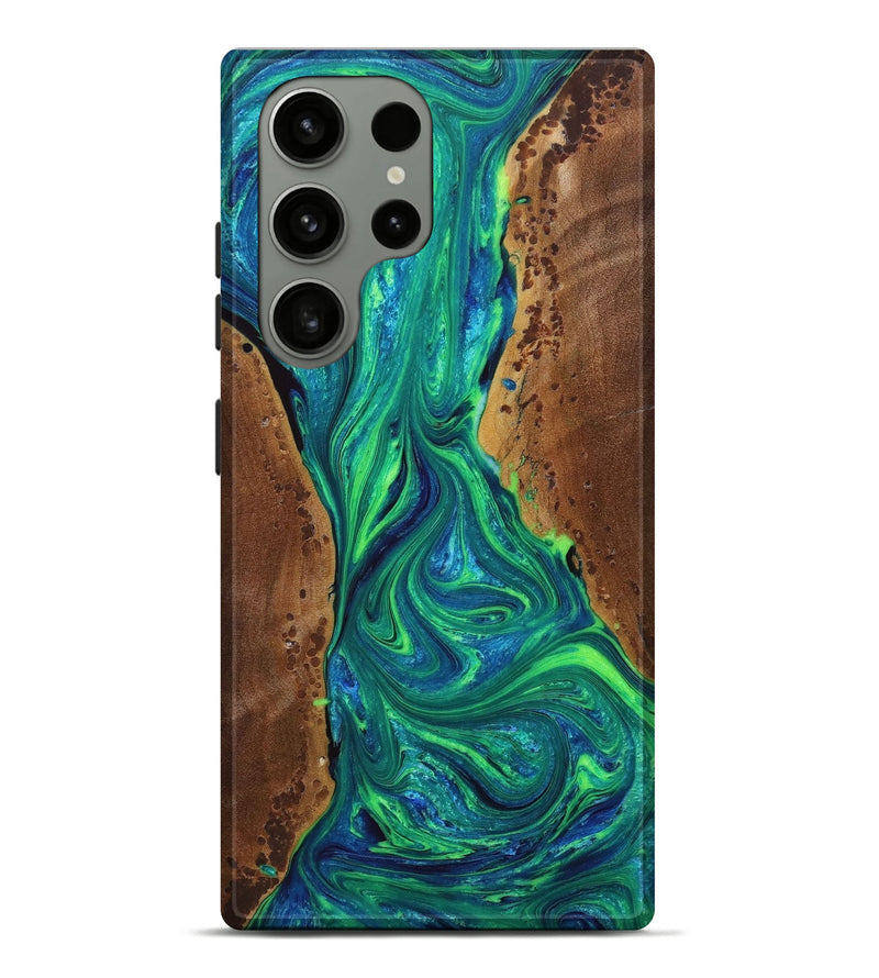 Galaxy S23 Ultra Wood+Resin Live Edge Phone Case - Mae (Green, 649535)