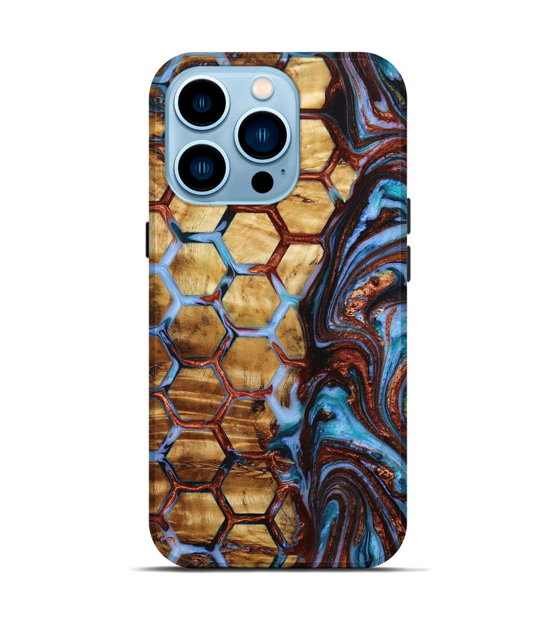 iPhone 14 Pro Wood+Resin Live Edge Phone Case - Roxanne (Pattern, 649538)