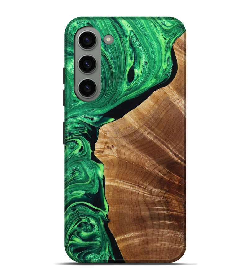 Galaxy S23 Plus Wood+Resin Live Edge Phone Case - Leland (Green, 649540)