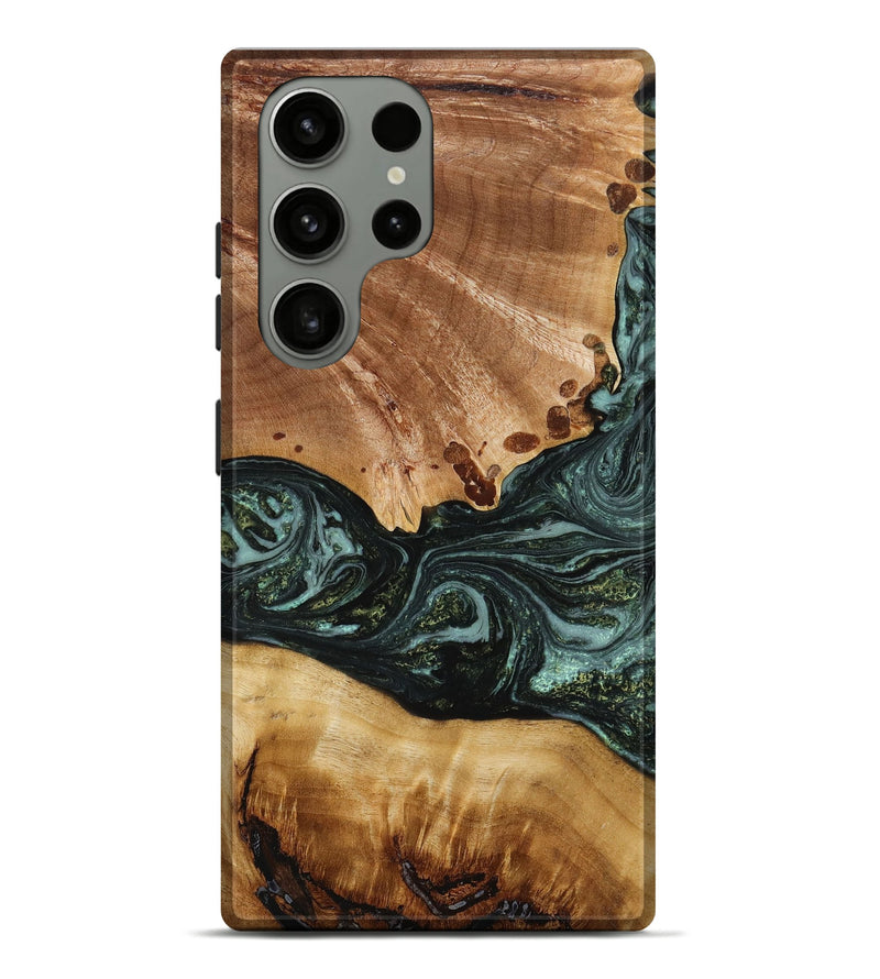Galaxy S23 Ultra Wood+Resin Live Edge Phone Case - Teri (Green, 649542)