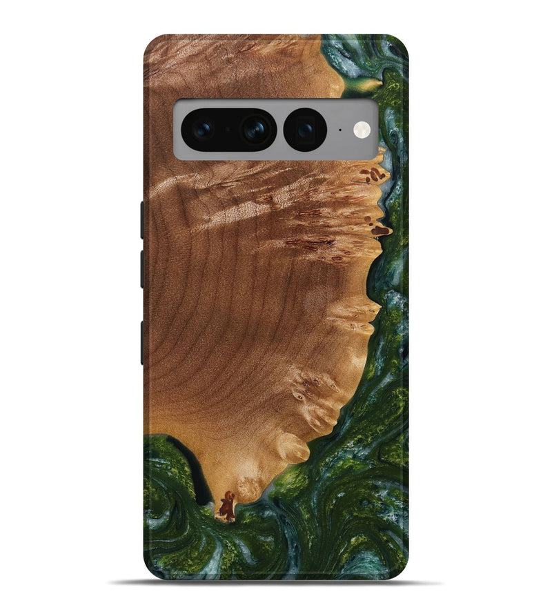 Pixel 7 Pro Wood+Resin Live Edge Phone Case - Monica (Green, 649543)