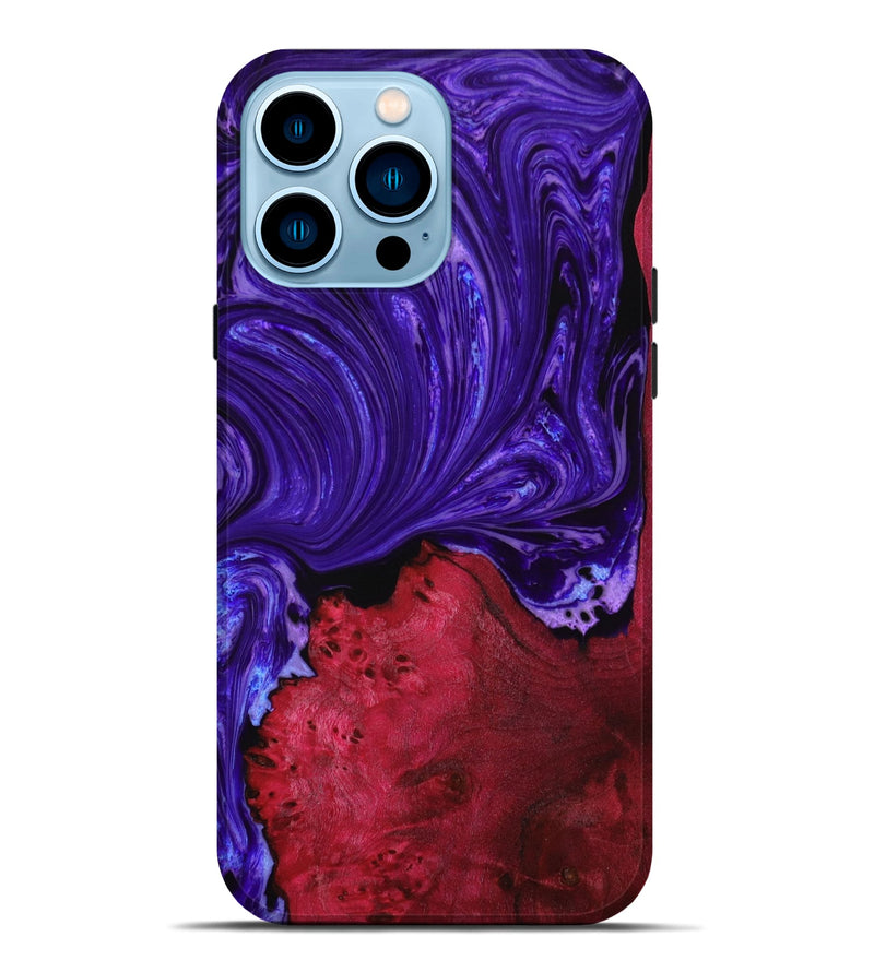 iPhone 14 Pro Max Wood+Resin Live Edge Phone Case - Alison (Purple, 649551)