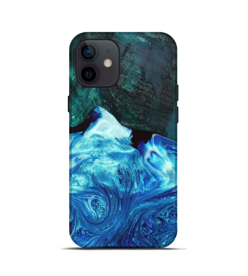 iPhone 12 mini Wood+Resin Live Edge Phone Case - Jaxon (Blue, 649593)