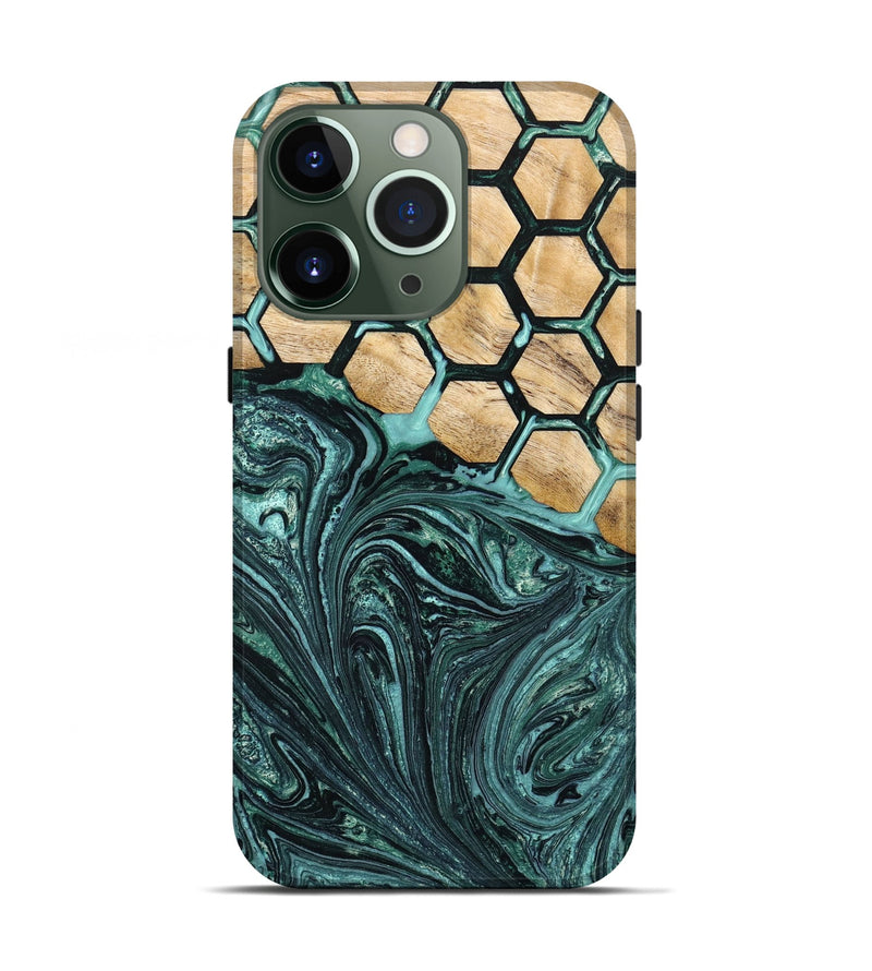 iPhone 13 Pro Wood+Resin Live Edge Phone Case - Mercedes (Pattern, 649604)