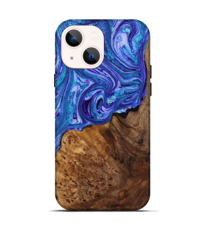 iPhone 13 Wood+Resin Live Edge Phone Case - Nadine (Purple, 649609)