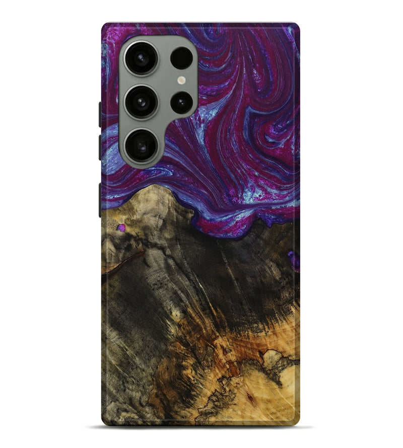 Galaxy S23 Ultra Wood+Resin Live Edge Phone Case - Ernestine (Purple, 649612)