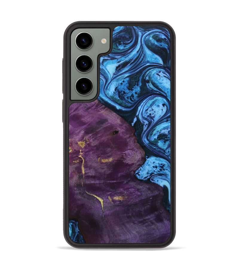 Galaxy S23 Plus Wood+Resin Phone Case - Kamila (Blue, 649639)
