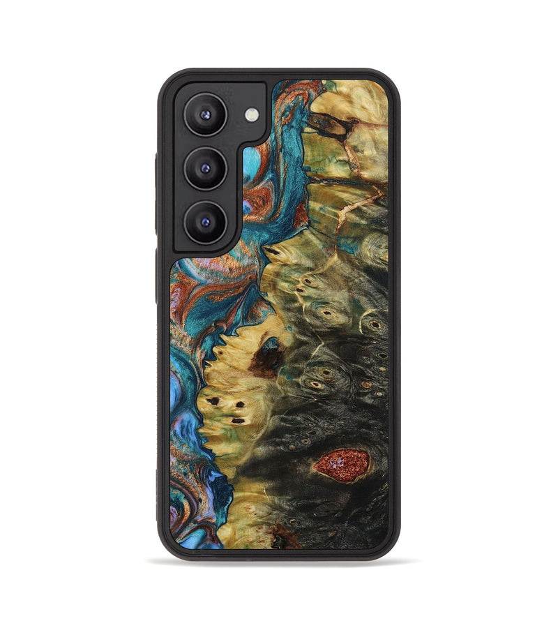Galaxy S23 Wood+Resin Phone Case - Nash (Teal & Gold, 649661)