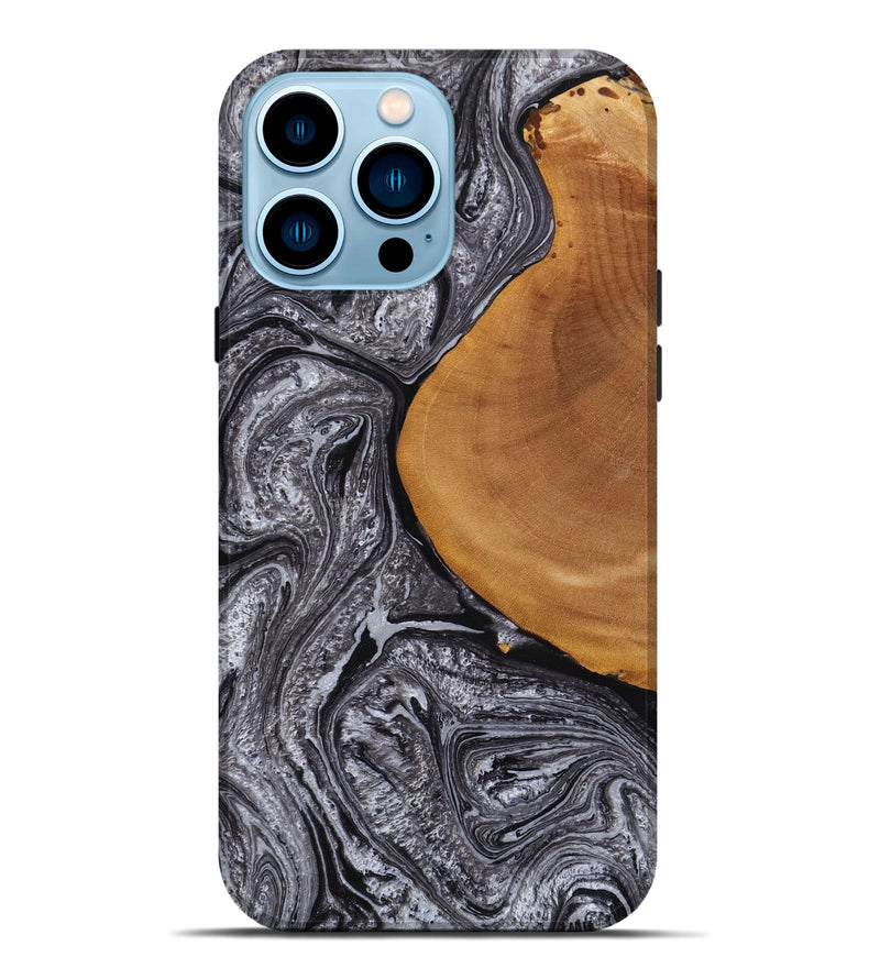 iPhone 14 Pro Max Wood+Resin Live Edge Phone Case - Dwayne (Gunmetal, 649945)
