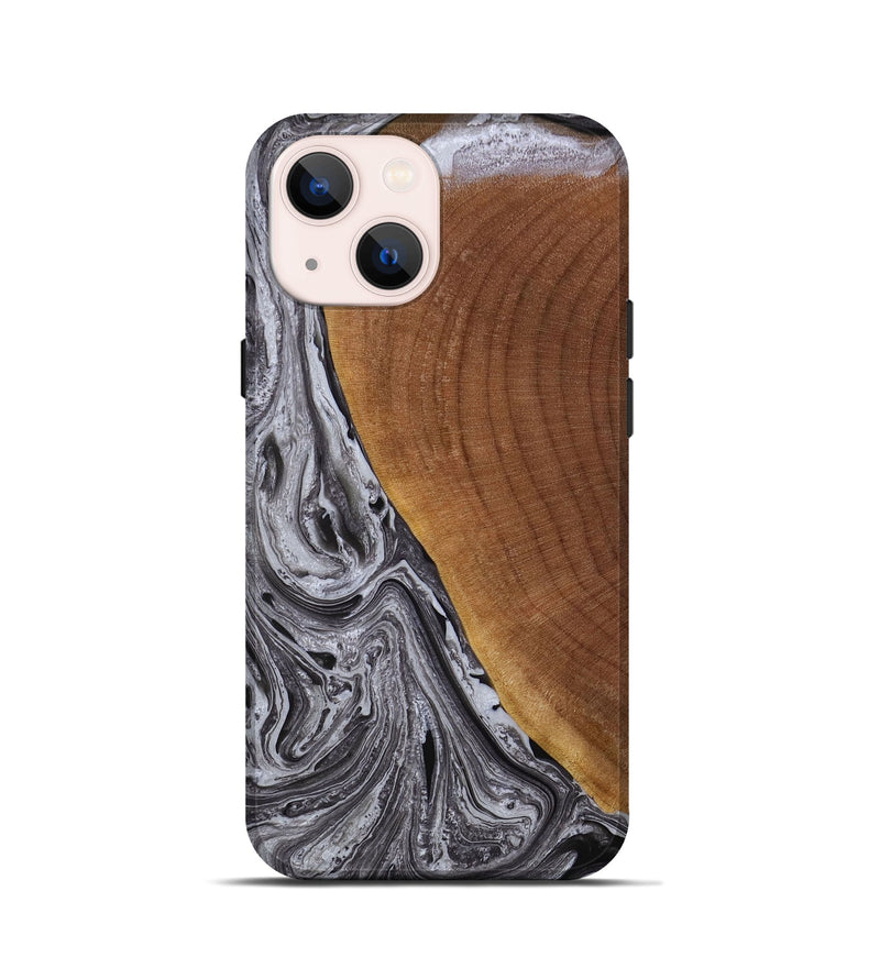 iPhone 13 mini Wood+Resin Live Edge Phone Case - Kehlani (Gunmetal, 649950)