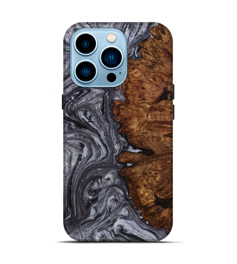 iPhone 14 Pro Wood+Resin Live Edge Phone Case - Orville (Gunmetal, 649951)
