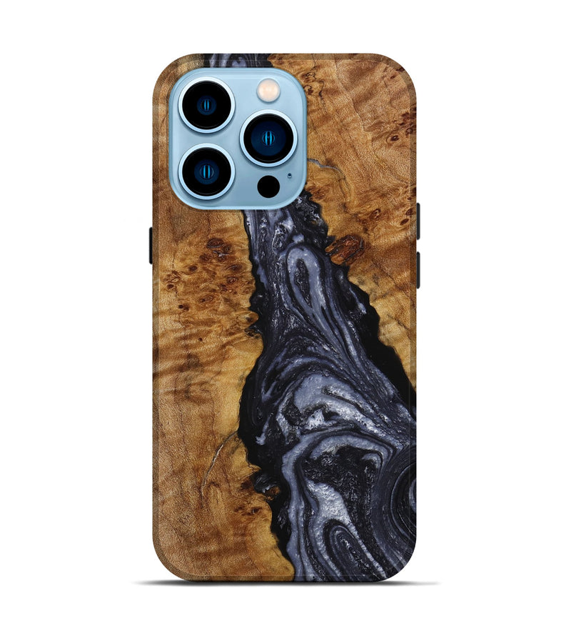 iPhone 14 Pro Wood+Resin Live Edge Phone Case - Nyla (Gunmetal, 649952)