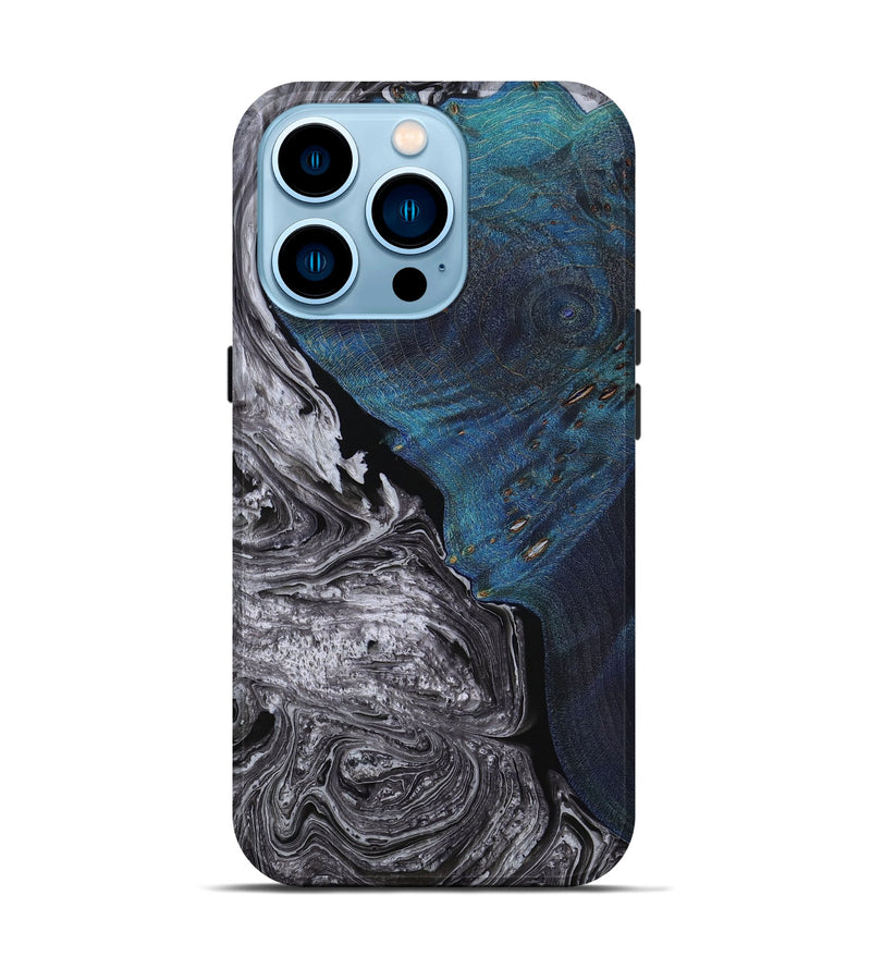 iPhone 14 Pro Wood+Resin Live Edge Phone Case - Latasha (Gunmetal, 649953)