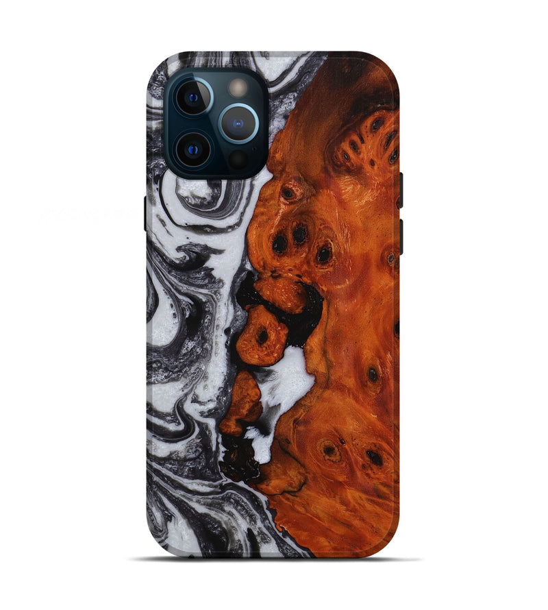 iPhone 12 Pro Wood+Resin Live Edge Phone Case - Sallie (Gunmetal, 649956)