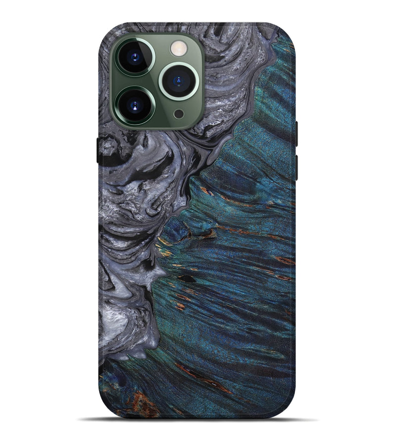 iPhone 13 Pro Max Wood+Resin Live Edge Phone Case - Kathi (Gunmetal, 649961)