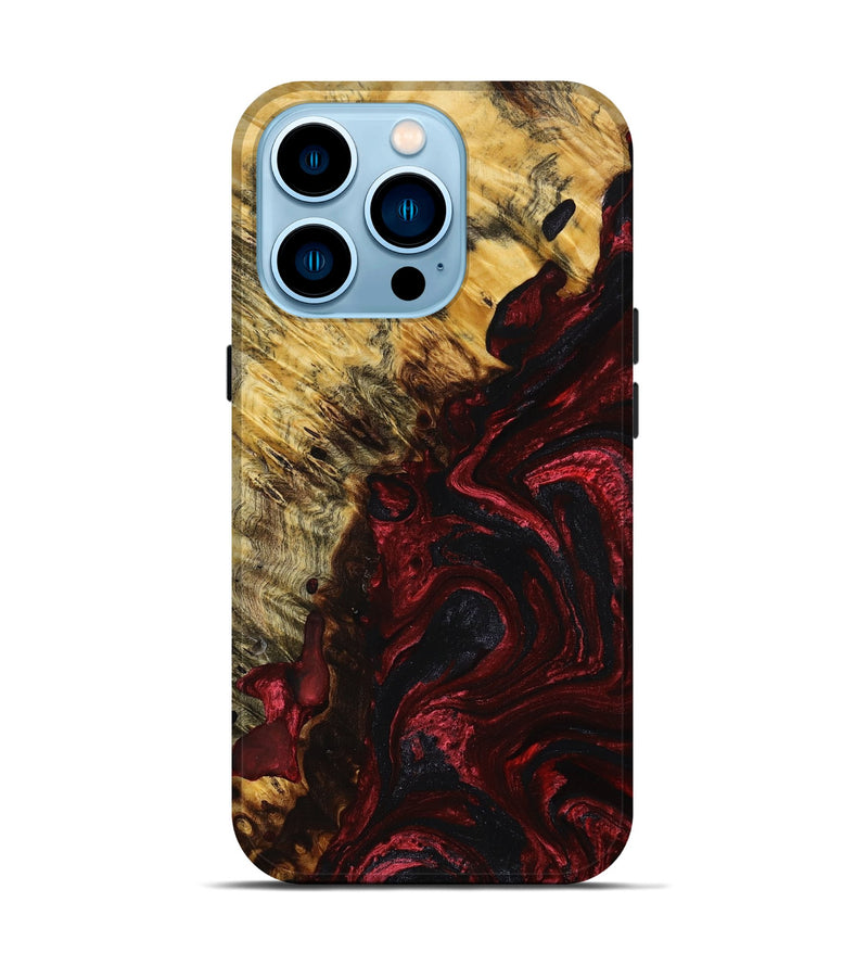 iPhone 14 Pro Wood+Resin Live Edge Phone Case - Cristian (Red, 649967)