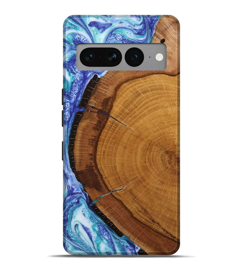 Pixel 7 Pro Wood+Resin Live Edge Phone Case - Douglas (Blue, 649971)