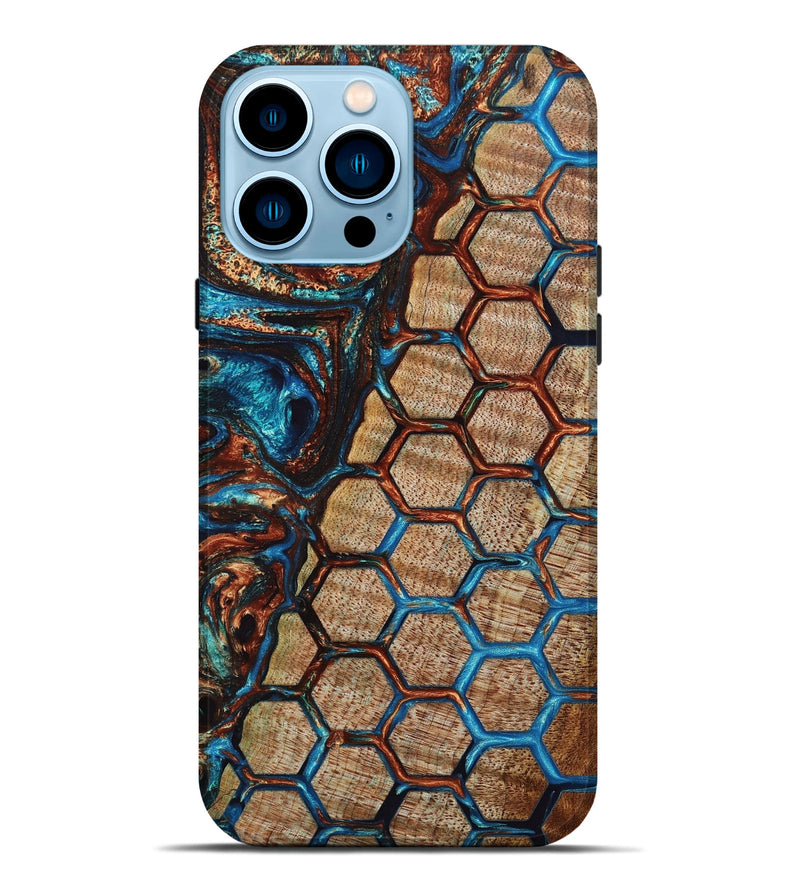 iPhone 14 Pro Max Wood+Resin Live Edge Phone Case - Rickey (Pattern, 649983)
