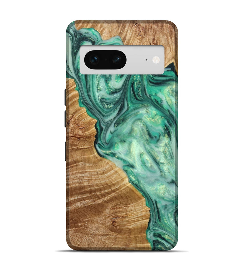 Pixel 7 Wood+Resin Live Edge Phone Case - Robyn (Green, 649987)