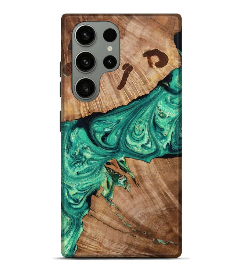 Galaxy S23 Ultra Wood+Resin Live Edge Phone Case - Gia (Green, 649992)