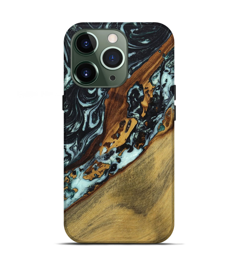 iPhone 13 Pro Wood+Resin Live Edge Phone Case - Tracy (Black & White, 649994)