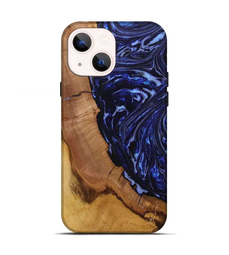 iPhone 13 Wood+Resin Live Edge Phone Case - Parker (Blue, 649997)