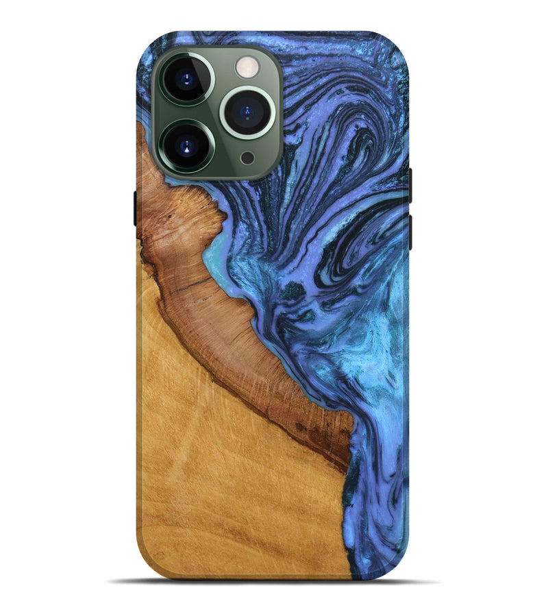 iPhone 13 Pro Max Wood+Resin Live Edge Phone Case - Porter (Blue, 649999)