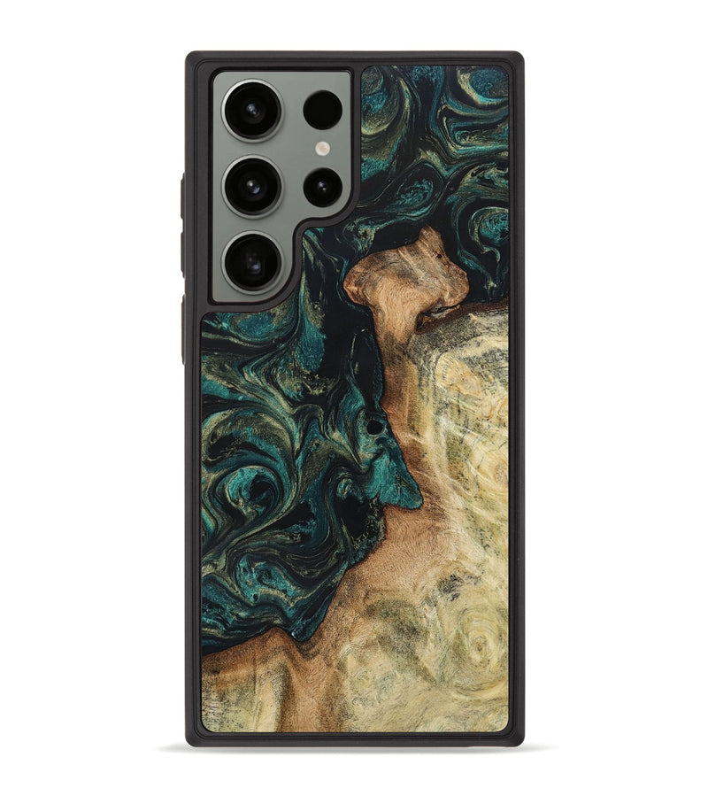Galaxy S23 Ultra Wood+Resin Phone Case - Samuel (Green, 650019)