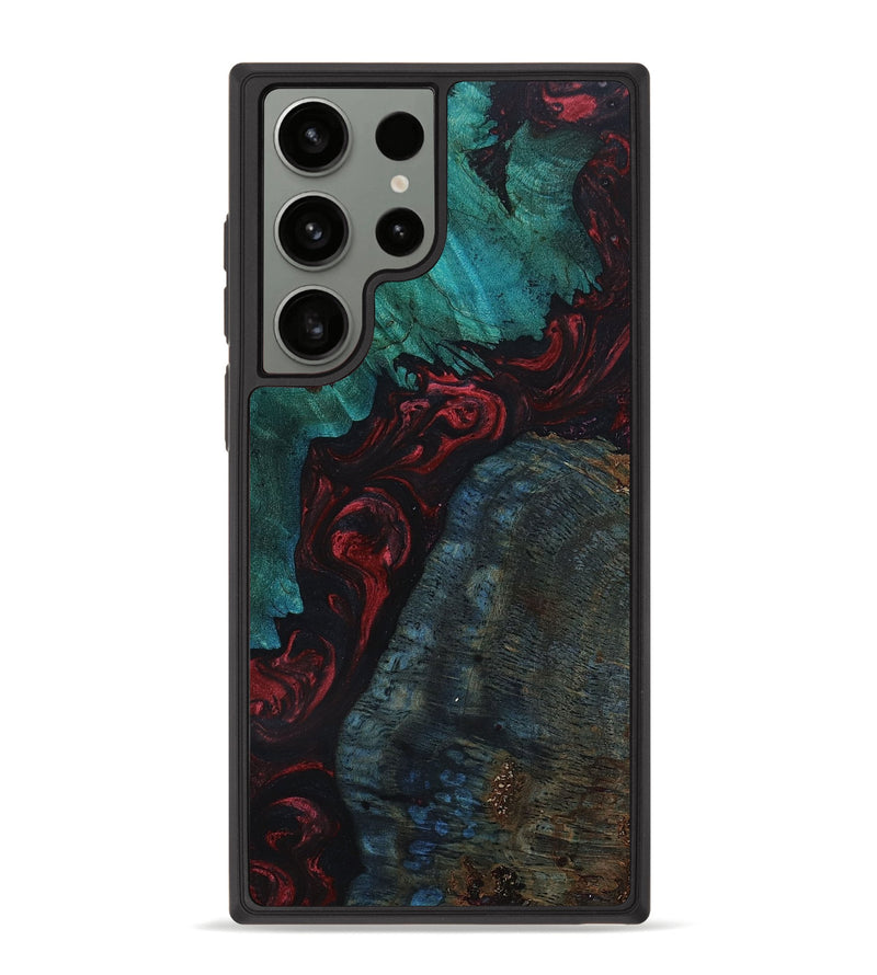 Galaxy S23 Ultra Wood+Resin Phone Case - Willie (Red, 650166)