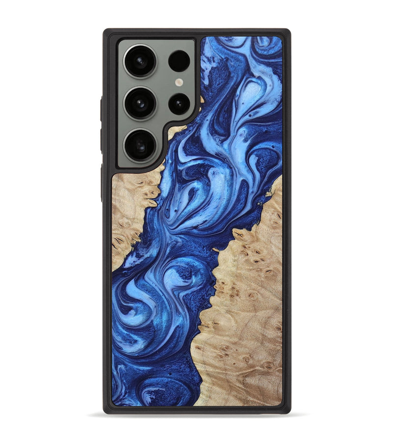 Galaxy S23 Ultra Wood+Resin Phone Case - Hector (Blue, 650185)