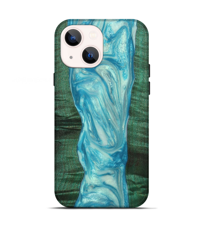 iPhone 13 Wood+Resin Live Edge Phone Case - Latisha (Blue, 650207)