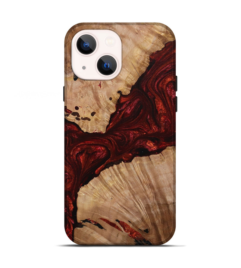 iPhone 13 Wood+Resin Live Edge Phone Case - Makenna (Red, 650211)