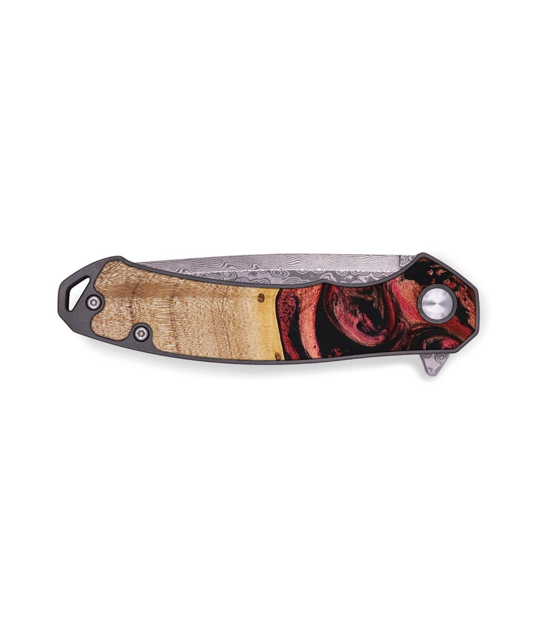 EDC Wood+Resin Pocket Knife - Jamie (Red, 650256)
