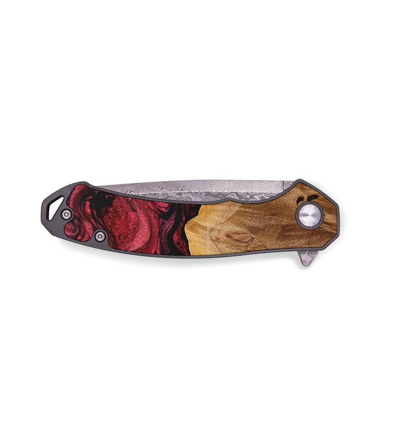 EDC Wood+Resin Pocket Knife - Antoinette (Red, 650258)