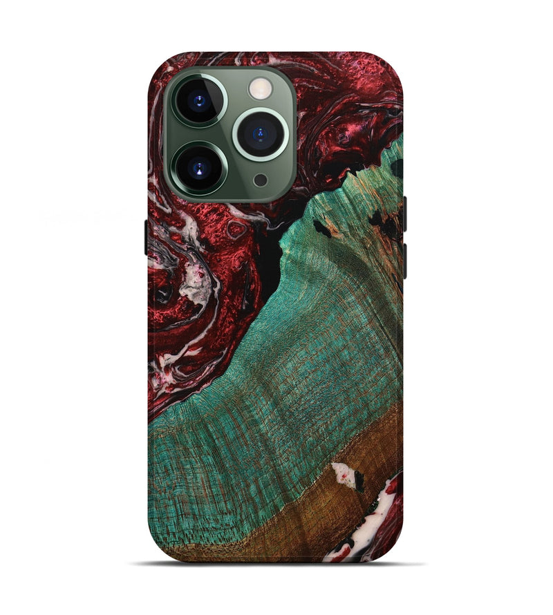 iPhone 13 Pro Wood+Resin Live Edge Phone Case - Brad (Red, 650274)