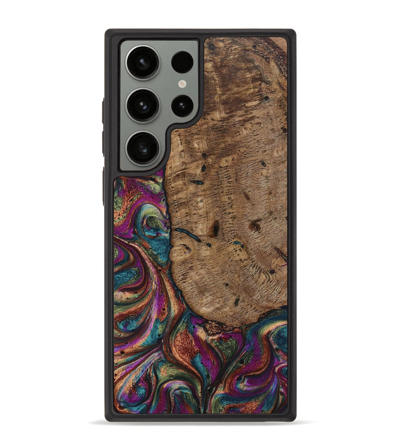 Galaxy S23 Ultra Wood+Resin Phone Case - Sandra (Green, 650321)