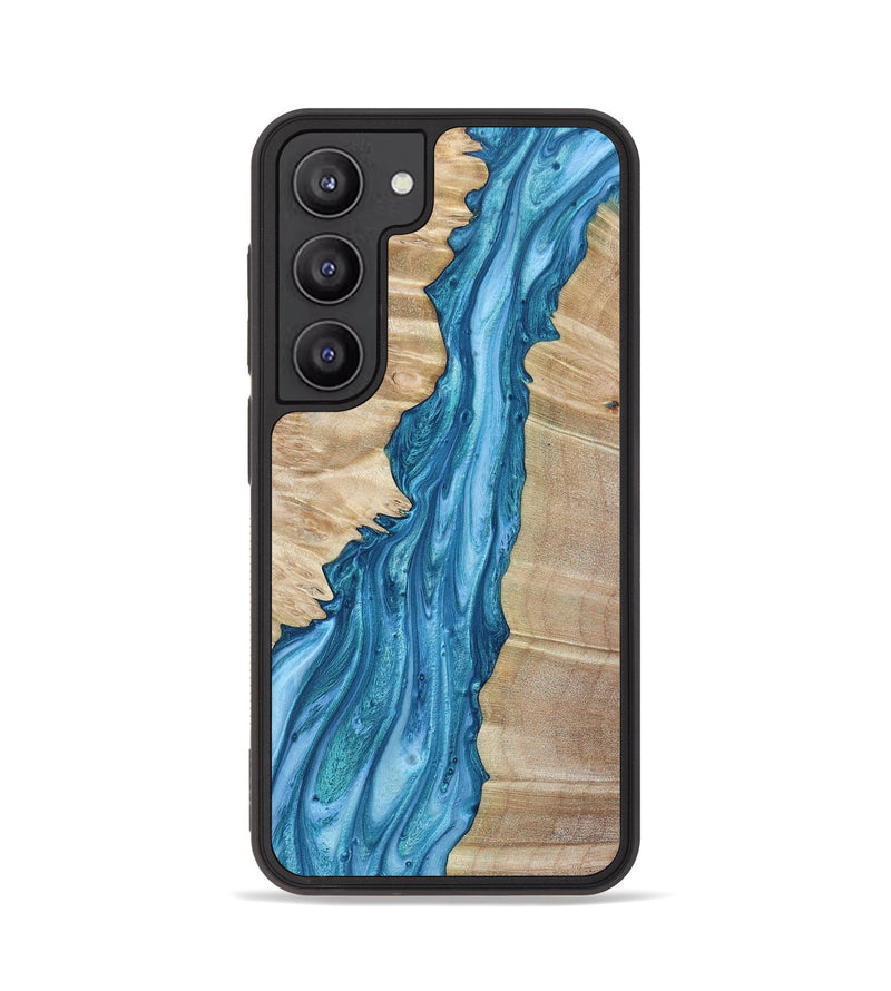 Galaxy S23 Wood+Resin Phone Case - Jimmie (Blue, 650366)