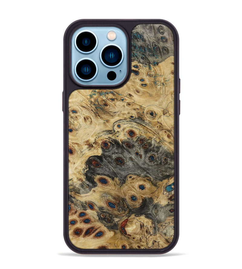 iPhone 14 Pro Max Wood+Resin Phone Case - Sasha (Wood Burl, 650435)