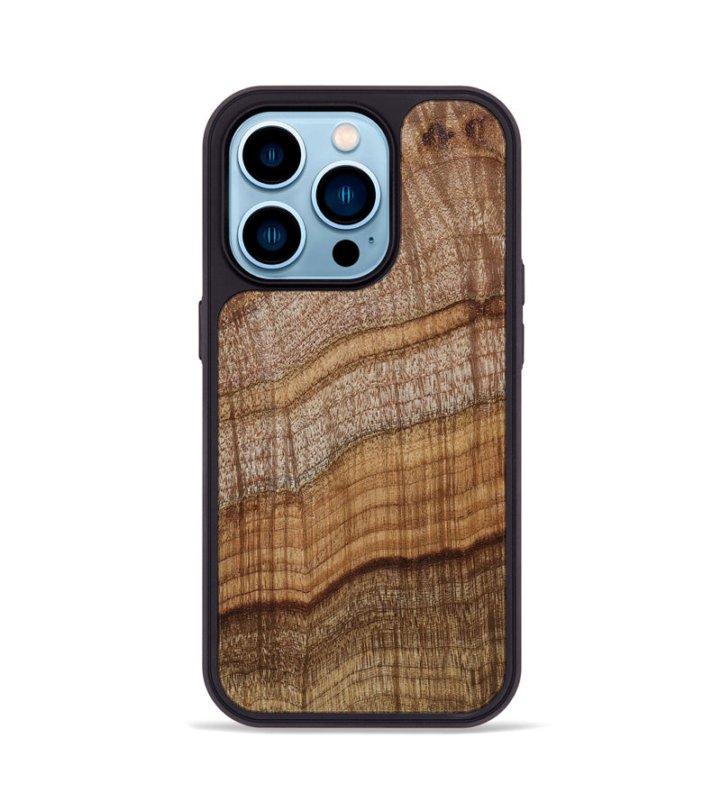 iPhone 14 Pro Wood+Resin Phone Case - Darlene (Wood Burl, 650438)