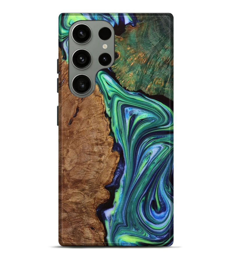 Galaxy S23 Ultra Wood+Resin Live Edge Phone Case - Patrice (Green, 650473)